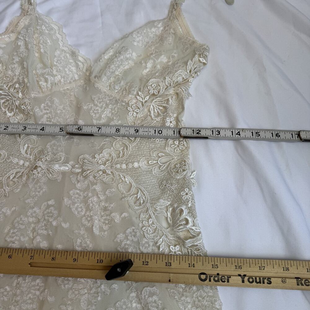 Y2K Claire Pettibone Coquette Chemise Slip Dress Babydoll Ivory Cream Lace - Picture 7 of 12